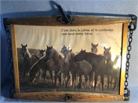 BEAUTIFUL 30”x20” Horse Print With French Writing