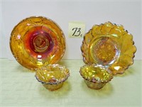 (4) Imperial Glass Pieces - Console Bowl,