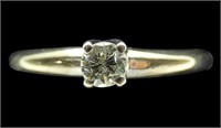 14K White gold diamond solitaire, approx. 0.18 ct.