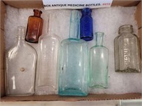 BOX OF ANTIQUE MEDICINE BOTTLES