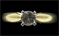 14K Yellow gold chocolate diamond solitaire ring,