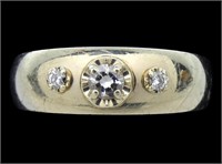 14K Yellow gold Keepsake band style ring with