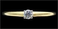 14K Yellow gold diamond solitaire ring,