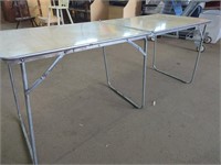 Vintage Aluminum Folding Table Measures 61L x 22W