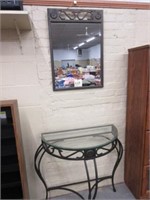 Half Moon Wraught Iron Entryway Table &