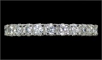 Sterling silver round cut CZ eternity ring, size 8