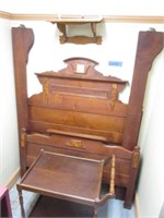 Walunt Victorian Bed (52"), Mahogany Tea Cart &
