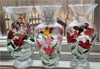 Three Decorative Vases 8"
