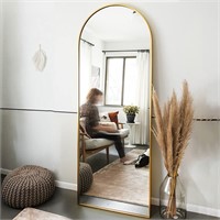 65x22 Arched-Top Full Mirror  Gold