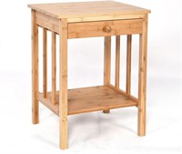 Bamboo Nightstand with Drawer - Solid Wood