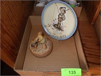 1973 HUMMEL PLATE, REUGE MUSIC BOX (DOES NOT WOEK)