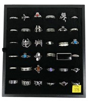 x36- Sterling silver rings, new, including mother