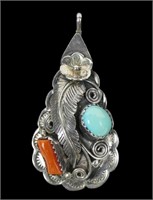 Sterling silver Southwestern design pendant with