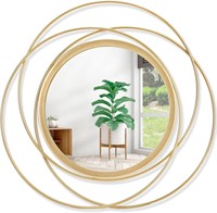 Gold Round Wall Mirror 20x20 Iron Frame