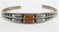 Sterling silver Zuni New Mexico cuff bracelet