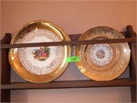 2 VINTAGE GOLD TRIMMED PLATES