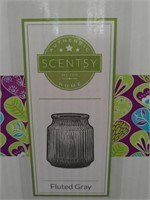 Scentsy Fluted Grey New In Box 6"