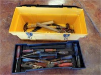 PLASTIC TOOL BOX AND CONTENTS