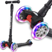 3 Wheel Kick Scooter for Kids  Light Up  Black