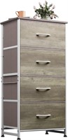 WLIVE 4-Drawer Dresser  Storage Tower  Greige Oak