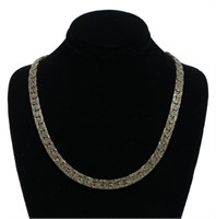 Sterling silver 21" textured serpentine necklace,