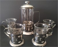 French Press Coffee Maker In Glass & Stainless