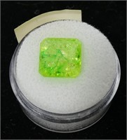 Octagon cut natural emerald, 6.90 ct., with COA