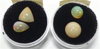 Lot, 4 loose opals: 7.8 x 7.5mm round 1.475 ct.,