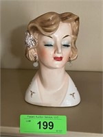 VINTAGE HEAD VASE 6 1/4" TALL