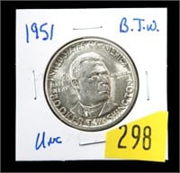 1951 Booker T. Washington commemorative silver