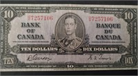 Canadian 1937 Series $10 Bill