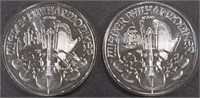 (2) 1 OZ .999 SILVER 2024 PHILHARMONIC ROUNDS