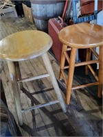 (2) Wooden Stools