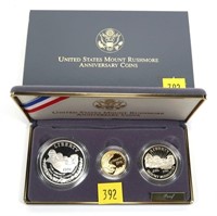 1991 U.S. Mount Rushmore Anniversary three-coin