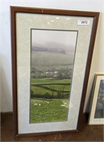 FRAMED FARM ON HILLSIDE PRINT