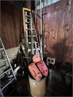 LADDERS, GAS CANS, MISC ITEMS