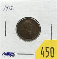 1912 Lincoln cent, AU