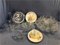 Glassware Lot Including Party Punch Bowl In