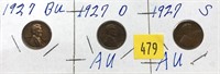 1927-P,D,S Lincoln cents