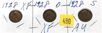 1928-P,D,S Lincoln cents