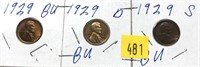 1929-P,D,S Lincoln cents