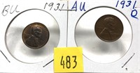 1931-P,D Lincoln cents