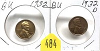 1932-P,D Lincoln cents