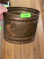 BRASS WASTE BASKET ? 10 1/2 x 8 x 9