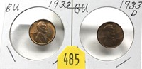 1933-P,D Lincoln cents