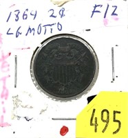 1864 2-cent piece