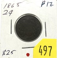 1865 2-cent piece