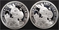 (2) 1 OZ .999 SILVER 2024 EASTER ROUNDS