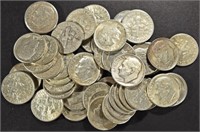 (50) 90% SILVER ROOSEVELT DIMES