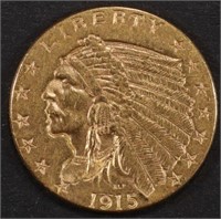 1915 $2.5 GOLD INDIAN CH BU